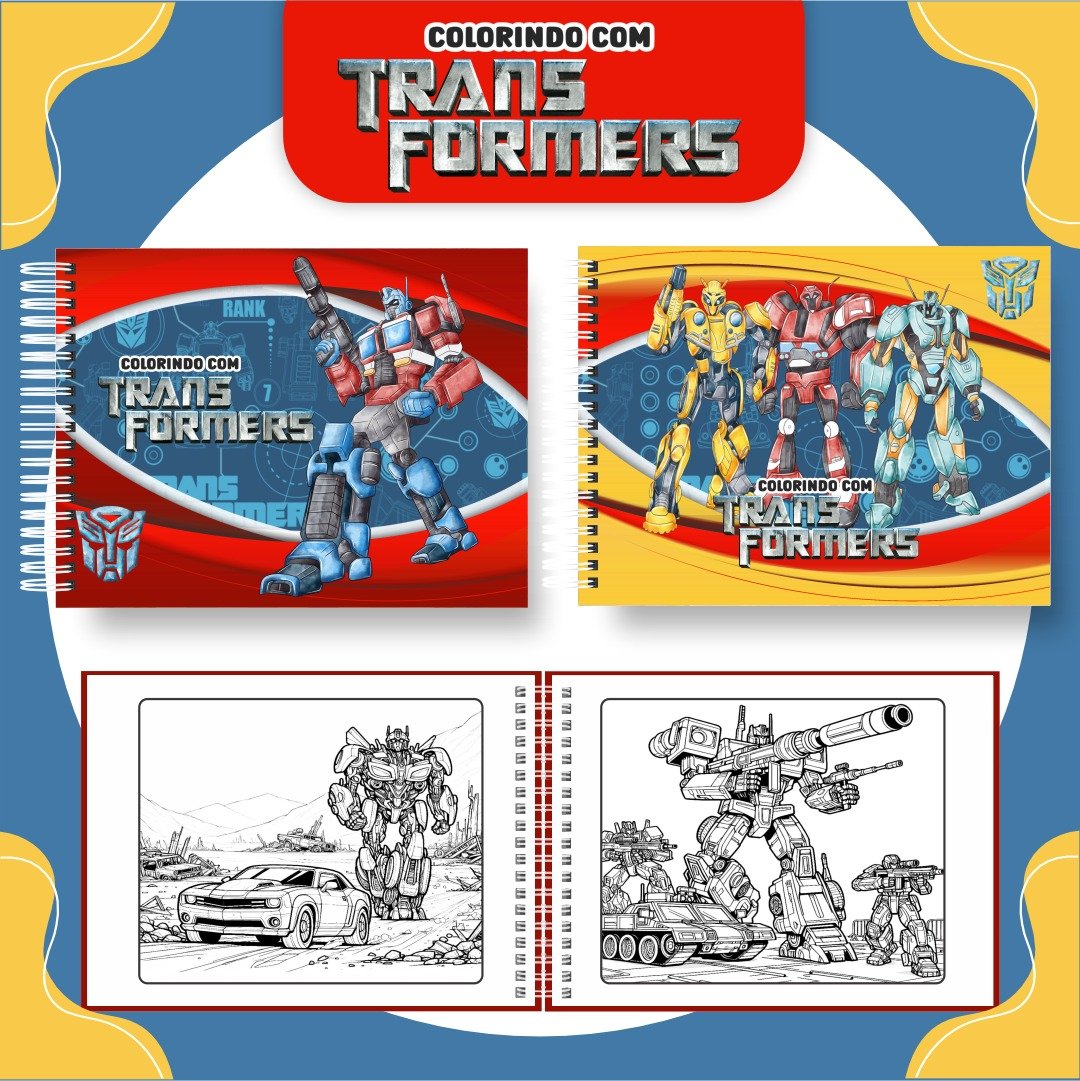 Livro para colorir - Transformers