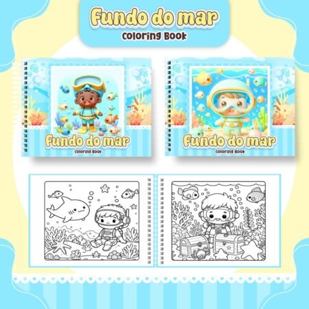 Livro para colorir - Fundo do mar menino