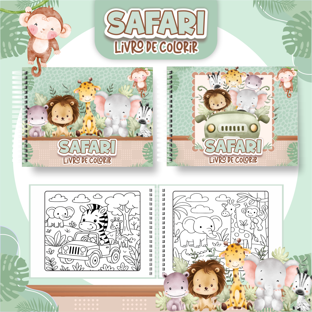 Livro para colorir - Safari