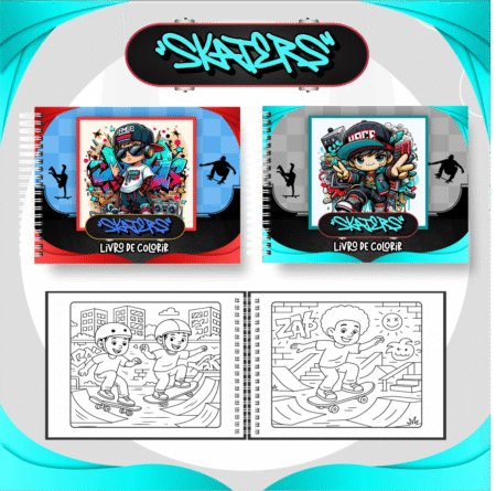 Livro para colorir - Skaters