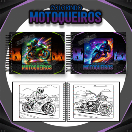 Livro para colorir - Motoqueiros
