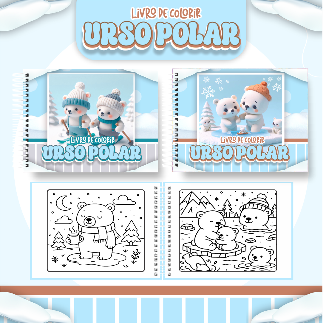 Livro para colorir - Urso polar