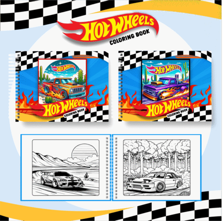 Livro para colorir - Hot wheels