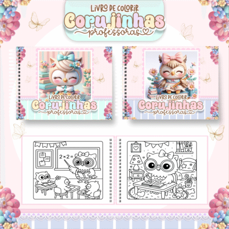 Livros para colorir - Corujinhas Professoras